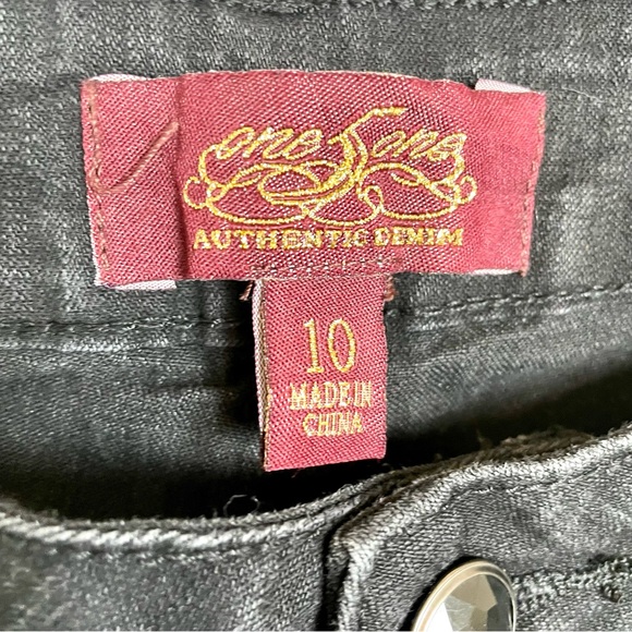 One5One Embellished Bootcut Denim Jeans Black 10 - Picture 5 of 11